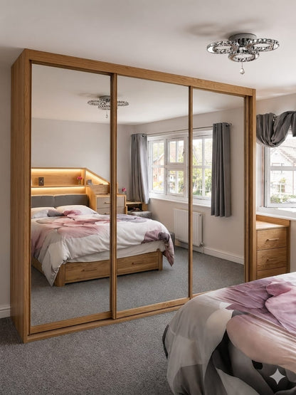 250 CM Millan Sliding Mirror Wardrobe – Extra Large Modern Bedroom Storage in 4 Colours
