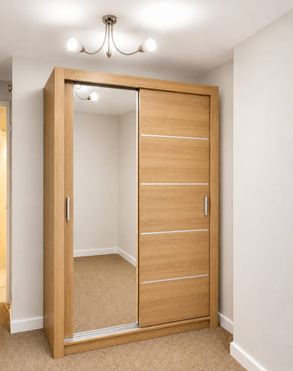 150 CM Lyon Sliding Mirror Wardrobe – Modern Bedroom Storage in 4 Colours