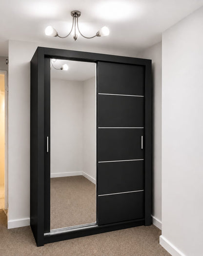 150 CM Lyon Sliding Mirror Wardrobe – Modern Bedroom Storage in 4 Colours