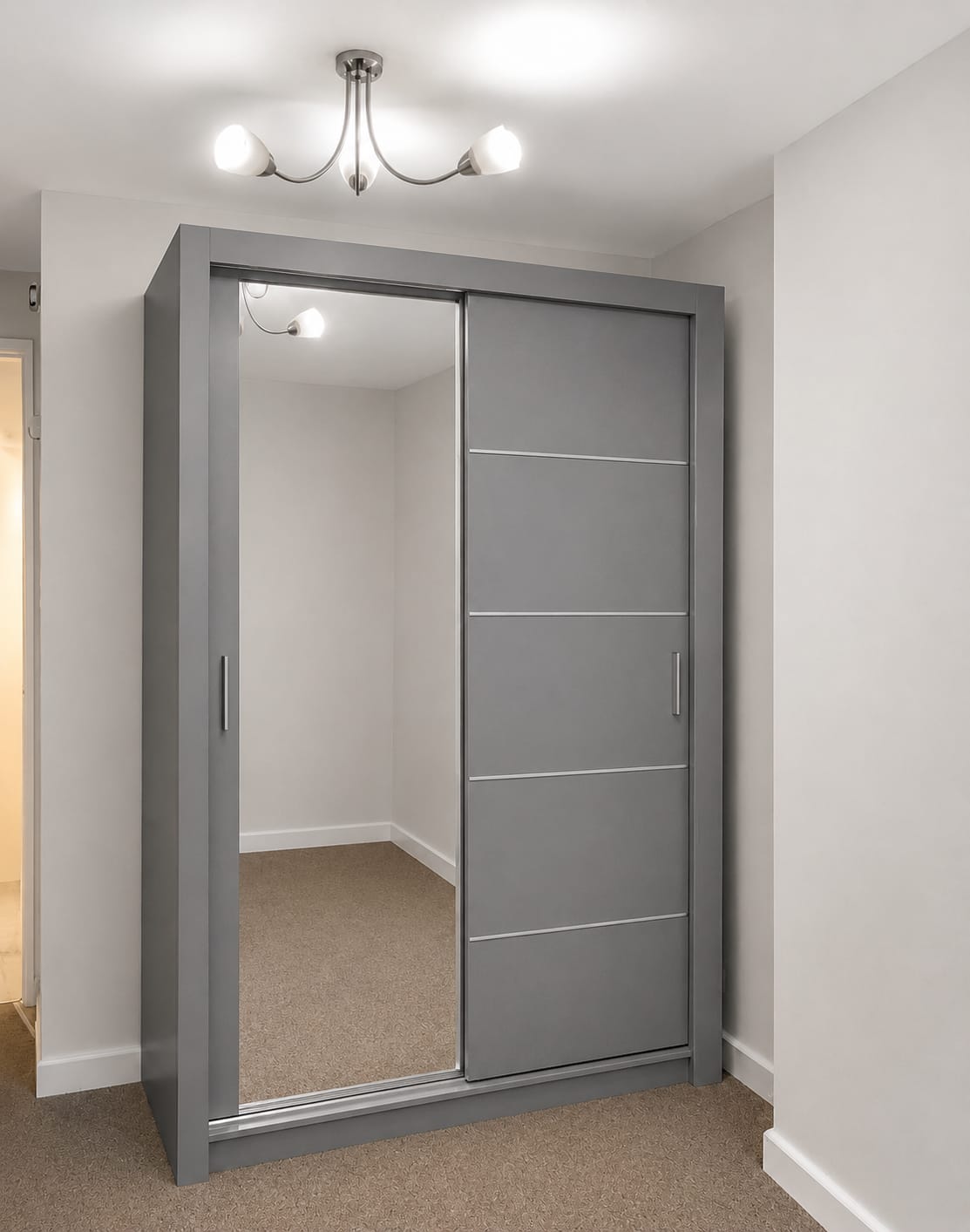 150 CM Lyon Sliding Mirror Wardrobe – Modern Bedroom Storage in 4 Colours