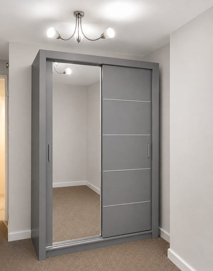 150 CM Lyon Sliding Mirror Wardrobe – Modern Bedroom Storage in 4 Colours