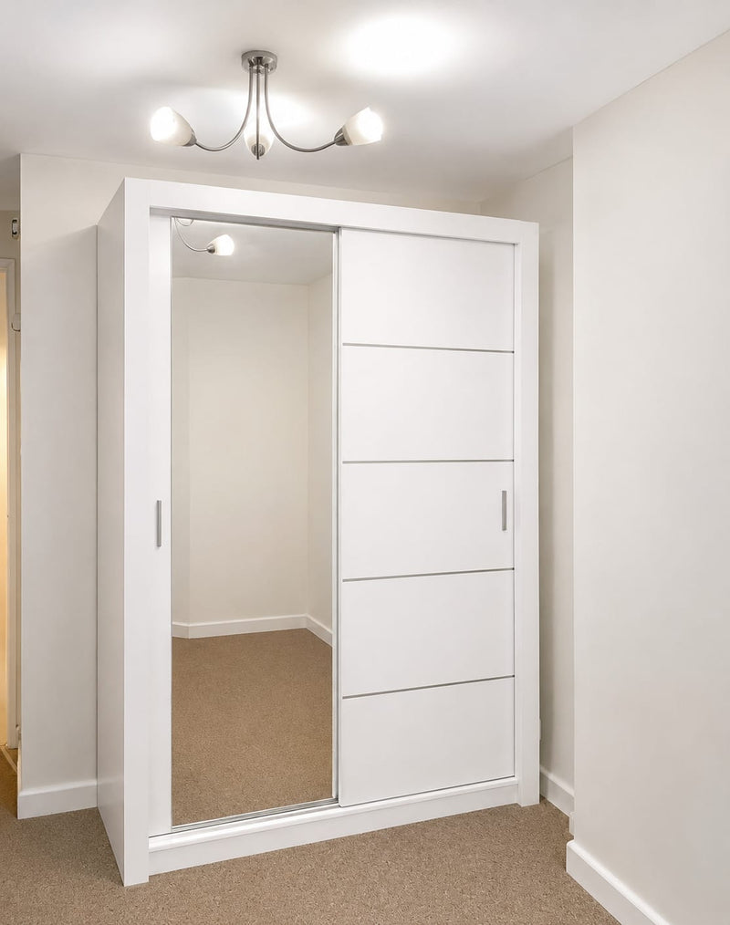 150 CM Lyon Sliding Mirror Wardrobe – Modern Bedroom Storage in 4 Colours