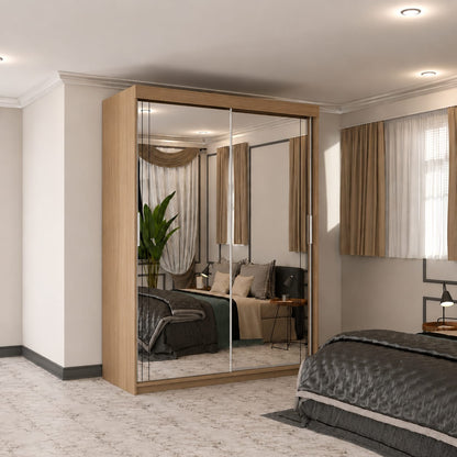 180 CM Millan Sliding Mirror Wardrobe – Modern Bedroom Storage in 4 Colours