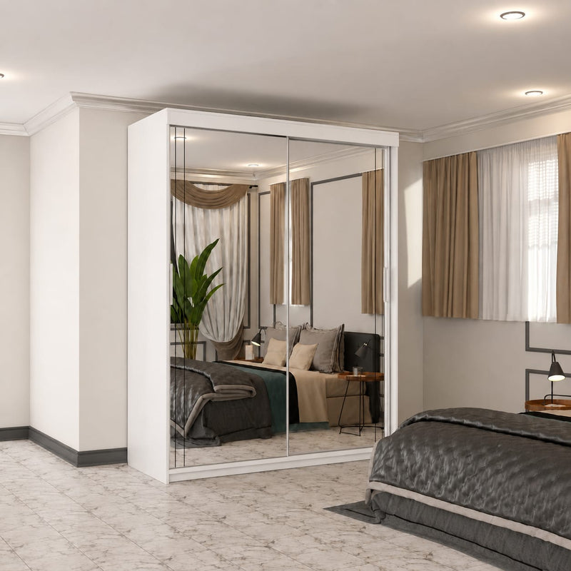 180 CM Millan Sliding Mirror Wardrobe – Modern Bedroom Storage in 4 Colours