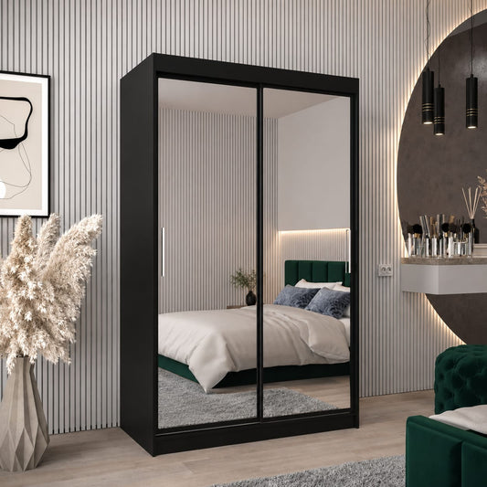 150 CM Millan Sliding Mirror Wardrobe – Modern Bedroom Storage in 4 Colours