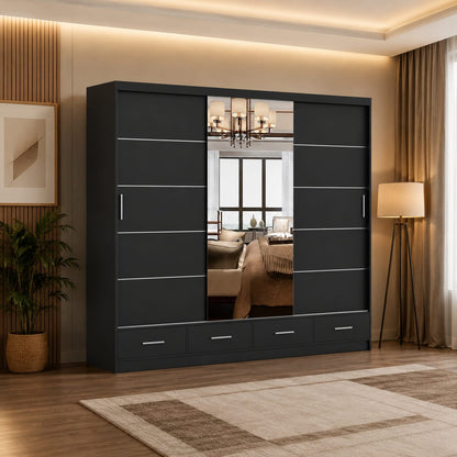 Florence 256cm Wardrobe with Drawers – Modern Luxury Bedroom Storage