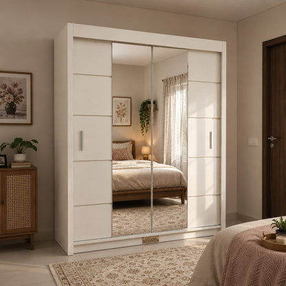 180 CM Oslo Sliding Mirror Wardrobe – Modern Bedroom Storage in 4 Colours