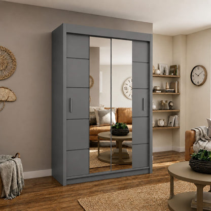 150 CM Oslo Sliding Mirror Wardrobe – Modern Bedroom Storage in 4 Colours