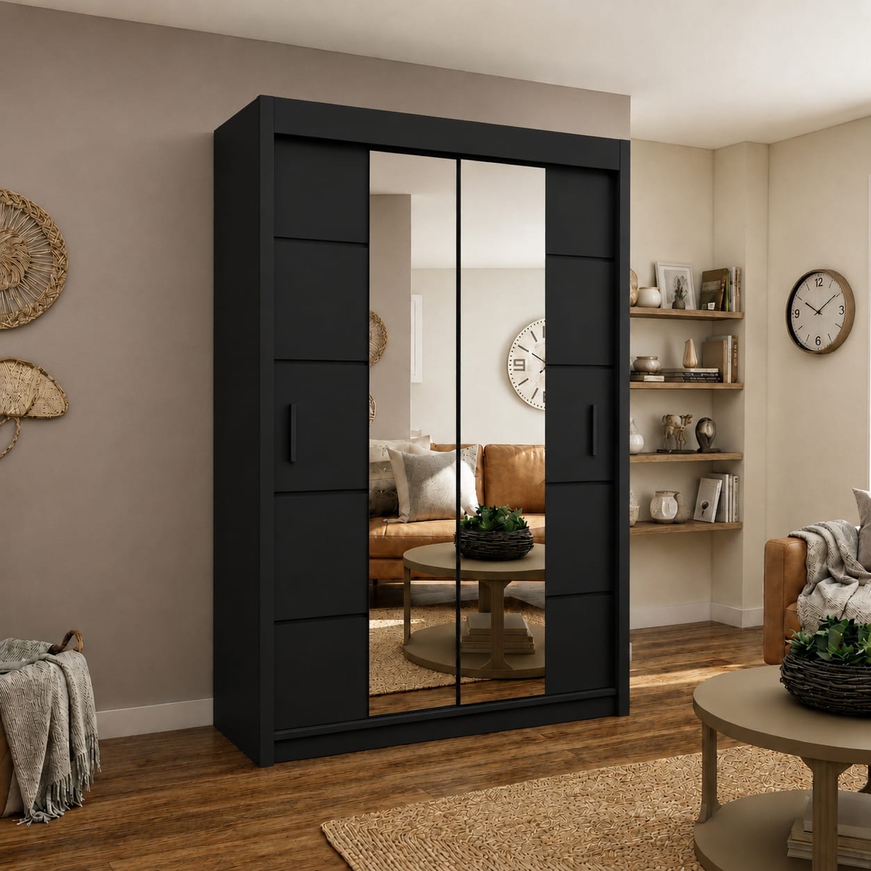 150 CM Oslo Sliding Mirror Wardrobe – Modern Bedroom Storage in 4 Colours