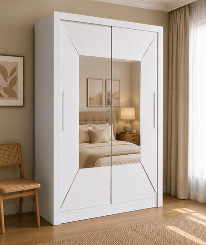 150 CM Venice Wardrobe with Centre Mirror – Modern Bedroom Storage in 4 Colours