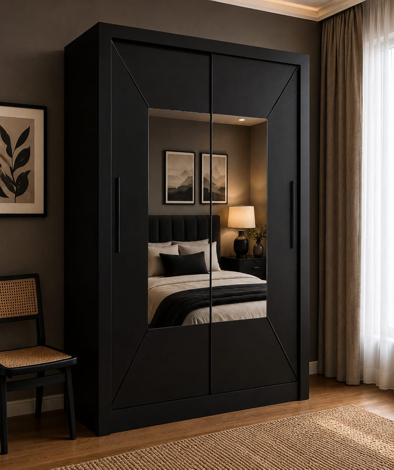 150 CM Venice Wardrobe with Centre Mirror – Modern Bedroom Storage in 4 Colours